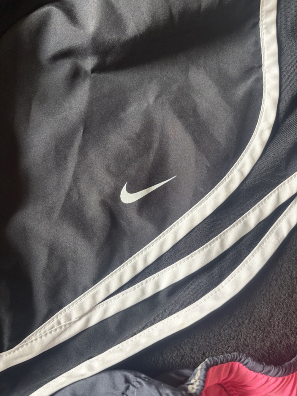 Nike Black & Charcoal Layered Running Shorts with Pink Accent - Picture 5 of 7